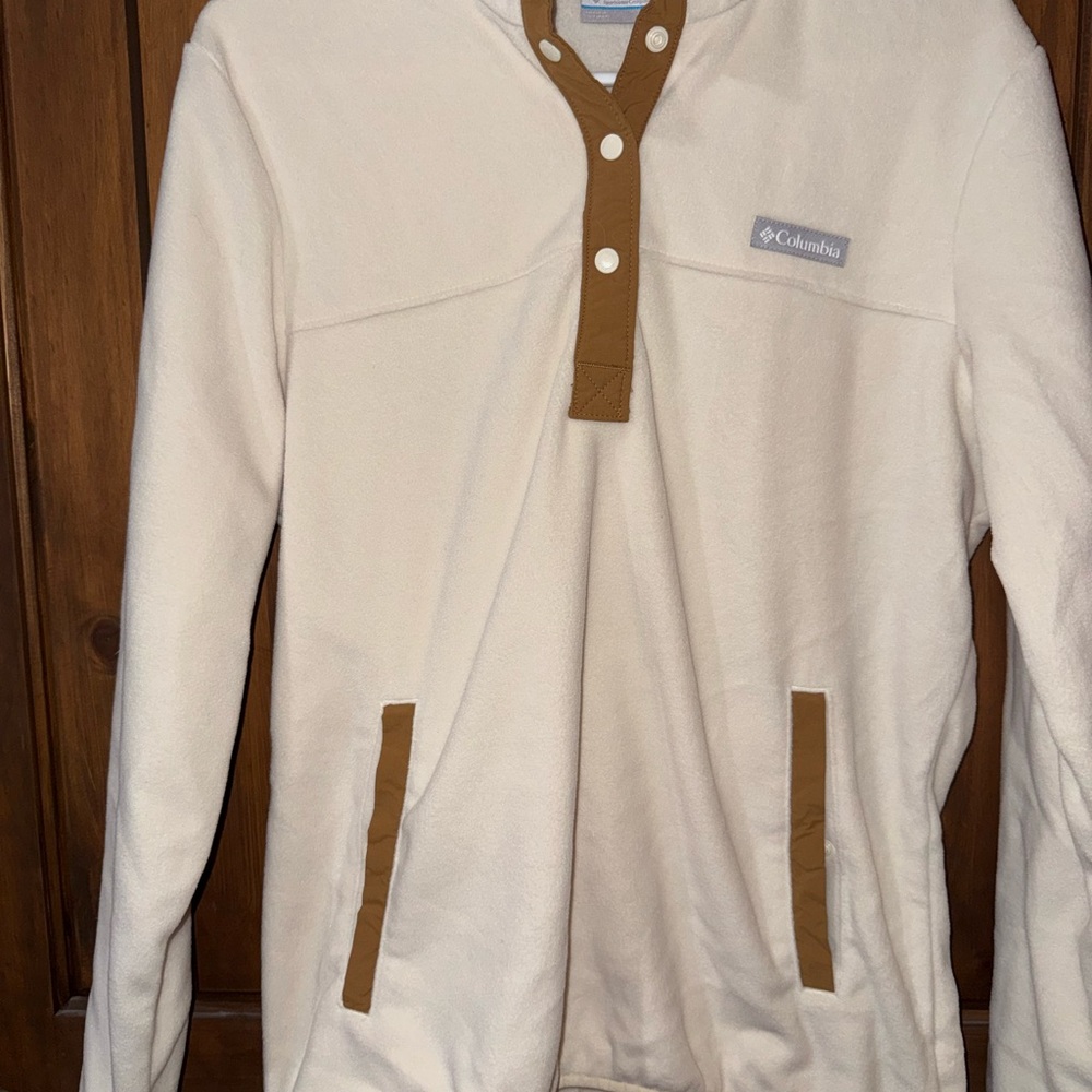Columbia Cream and Brown Fleece Jacket